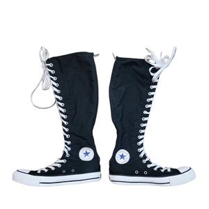 Converse Black Knee High Lace Up Sneaker Chuck Taylor All Star size 7